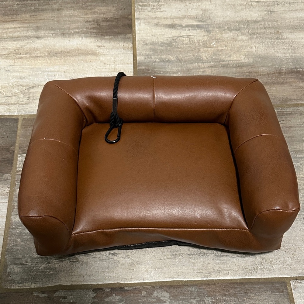 Brown Leather Pet Bed